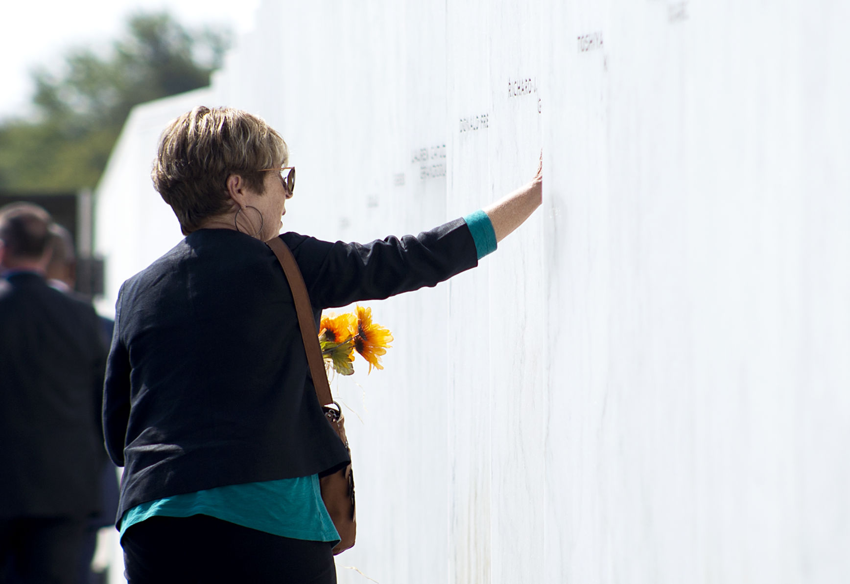 Flight 93 Memorial, Family Member Touching Memorial